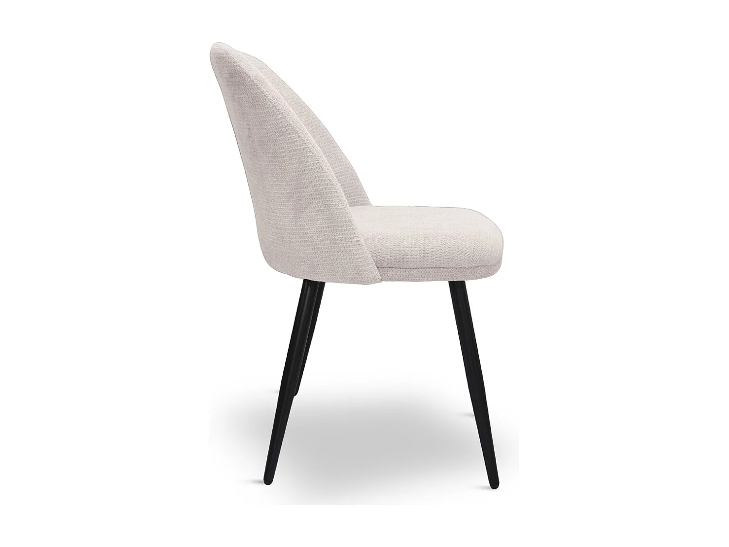 Sedia da sala pranzo Kety in microfibra colore beige con gambe in metallo nero