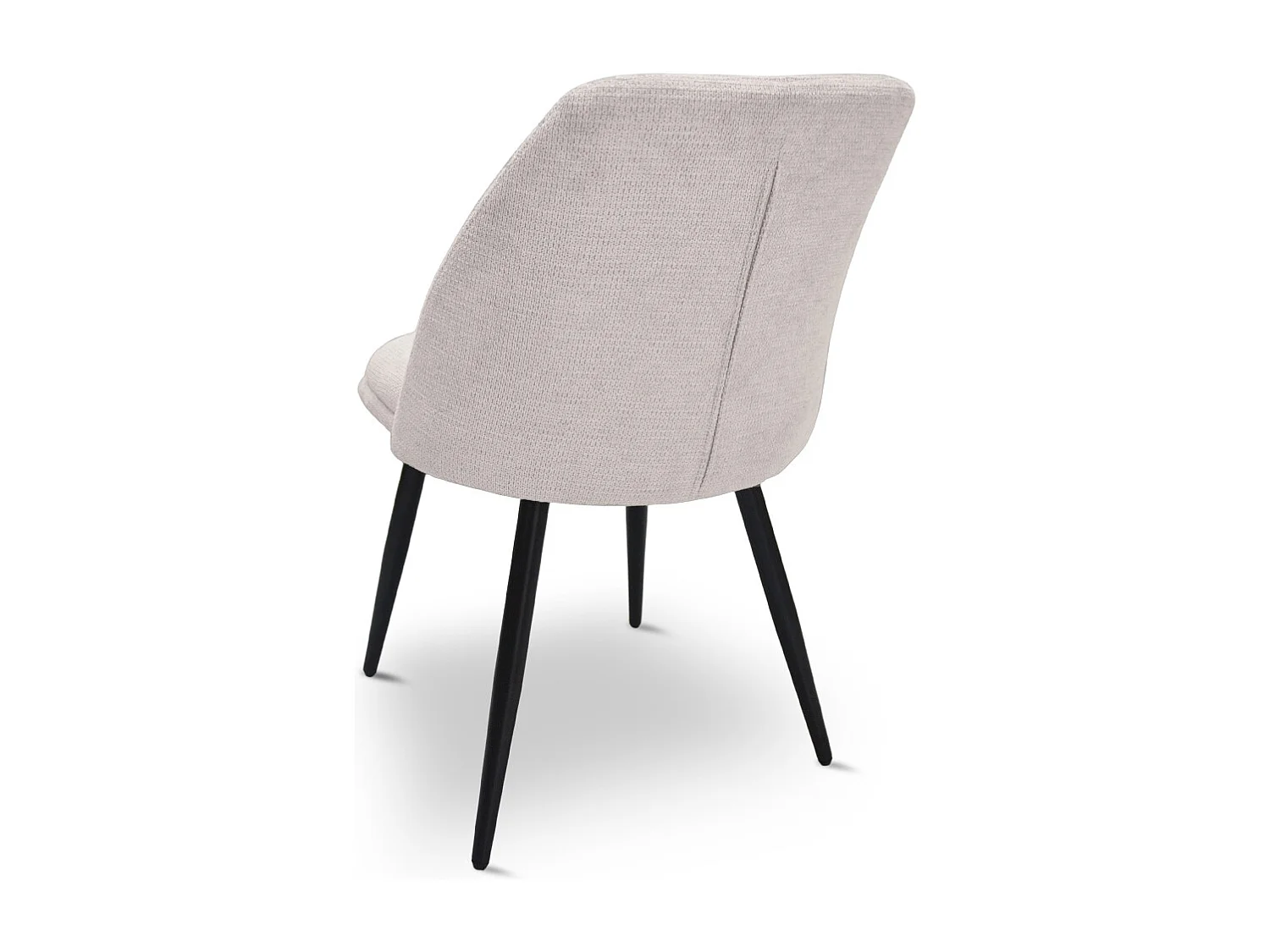 Sedia da sala pranzo Kety in microfibra colore beige con gambe in metallo nero