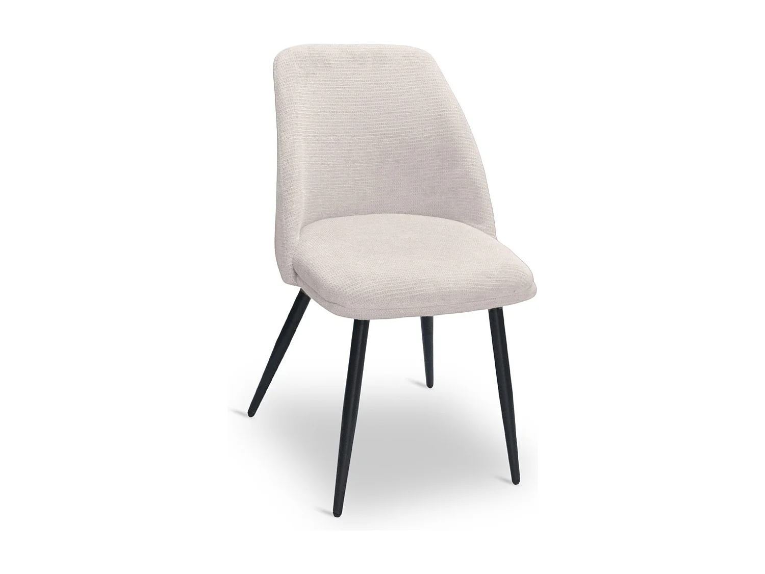 Sedia da sala pranzo Kety in microfibra colore beige con gambe in metallo nero