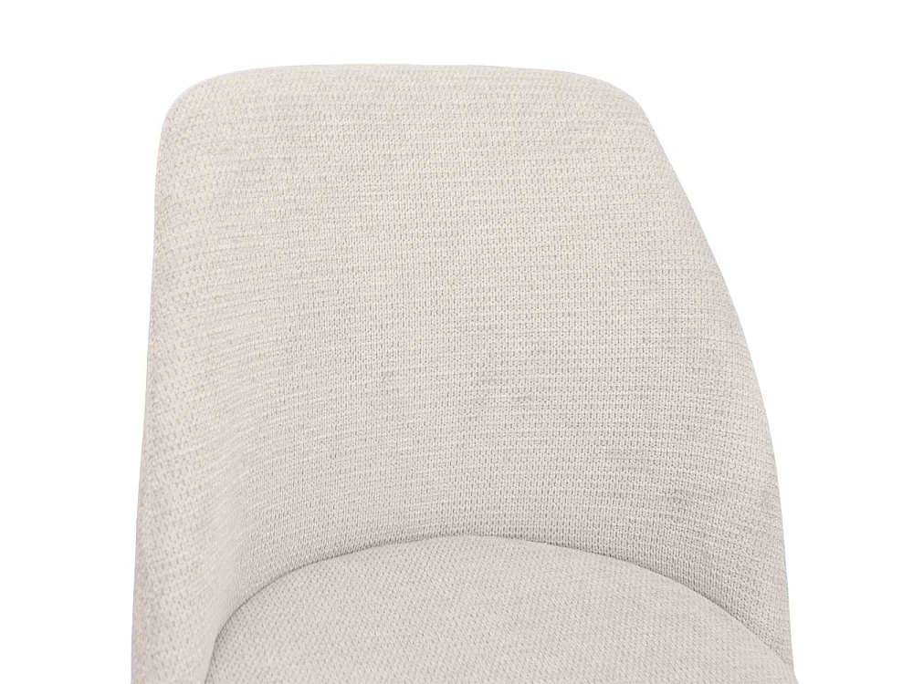 Sedia da sala pranzo Kety in microfibra colore beige con gambe in metallo nero