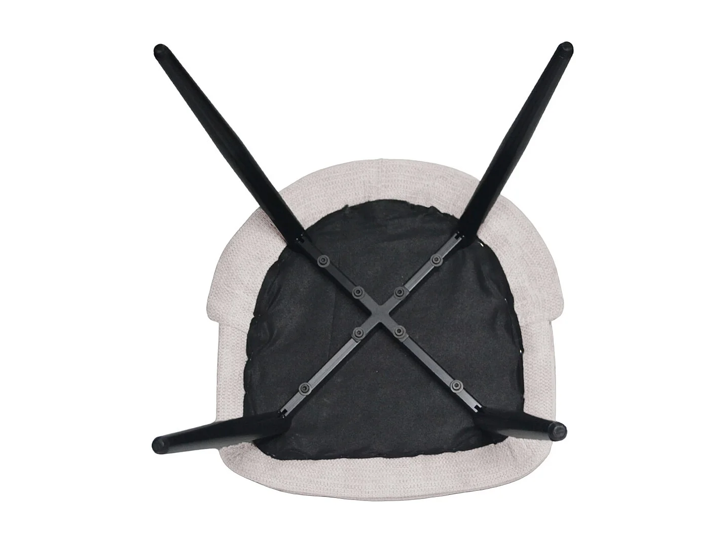 Sedia da sala pranzo Kety in microfibra colore beige con gambe in metallo nero