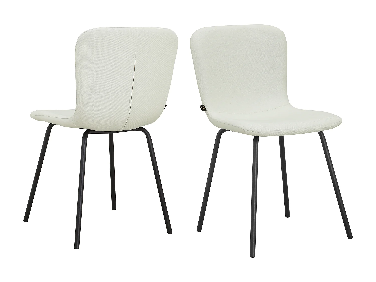 Ulmar | Lot de 2 chaises de salle à manger en tissu crème