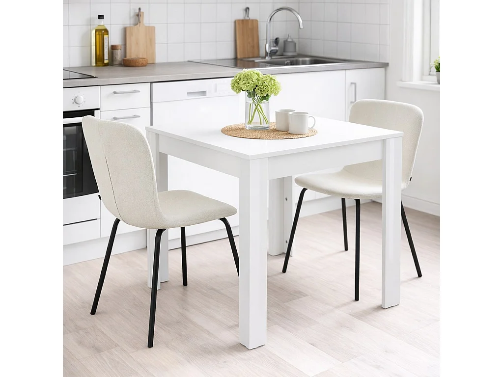Ulmar-Eetkamerstoel 2 pak Stof Crème