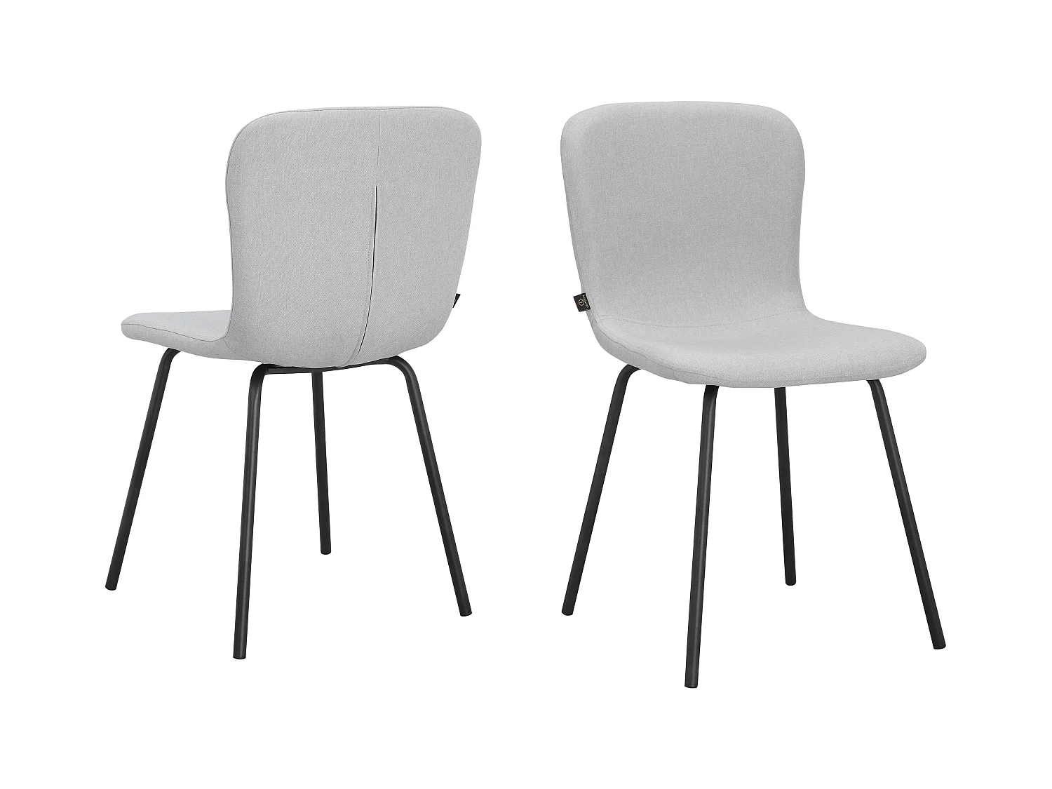 Ulmar | Sedia da pranzo confezione da 2 Tessuto Grigio chiaro