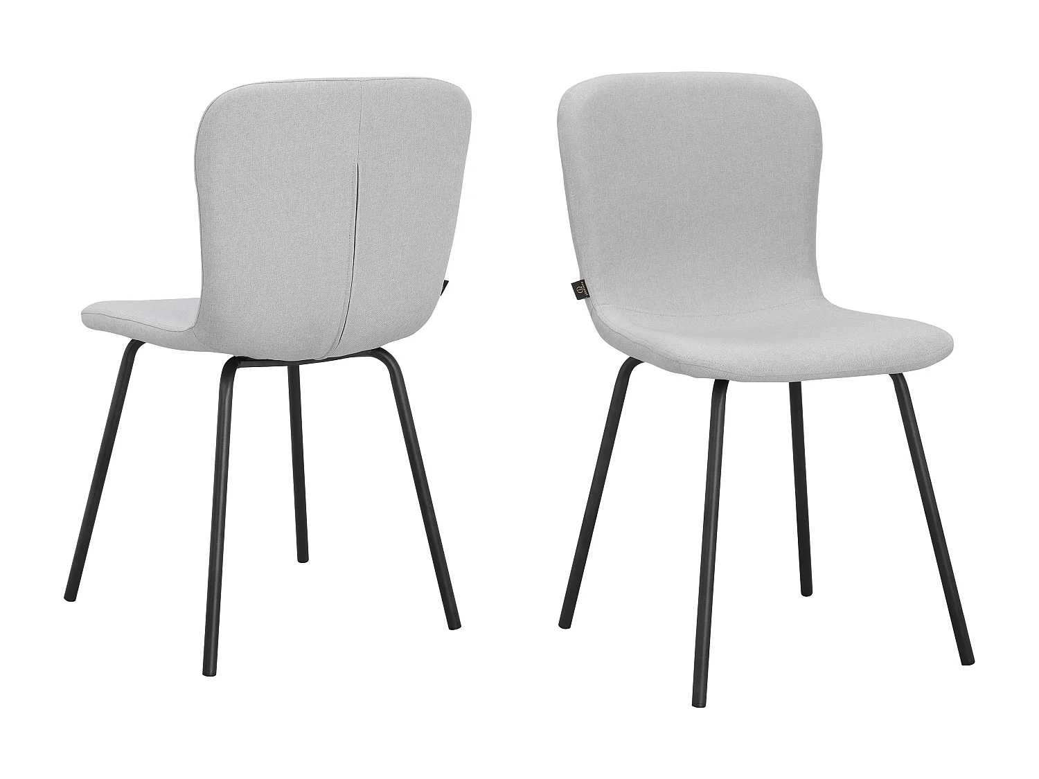 Ulmar | Lot de 2 chaises de salle à manger en tissu gris clair
