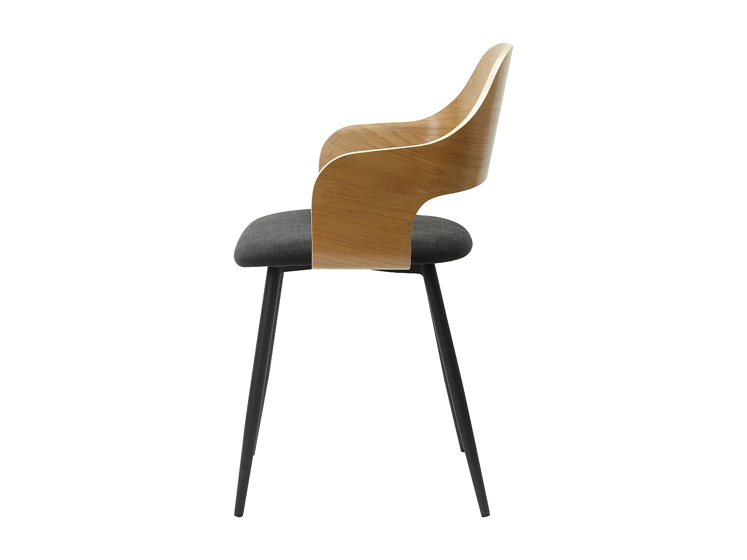 Graham | Ensemble de salle à manger avec 1 table et 4 chaises en chêne aspect noir