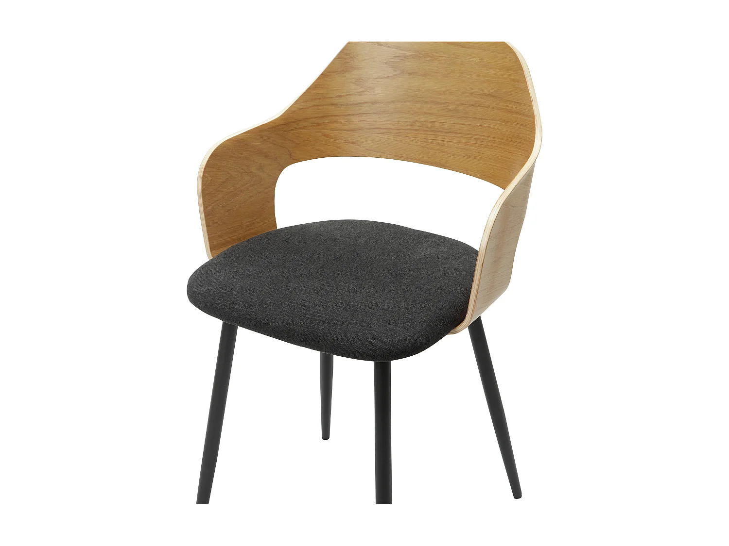 Graham | Ensemble de salle à manger avec 1 table et 4 chaises en chêne aspect noir