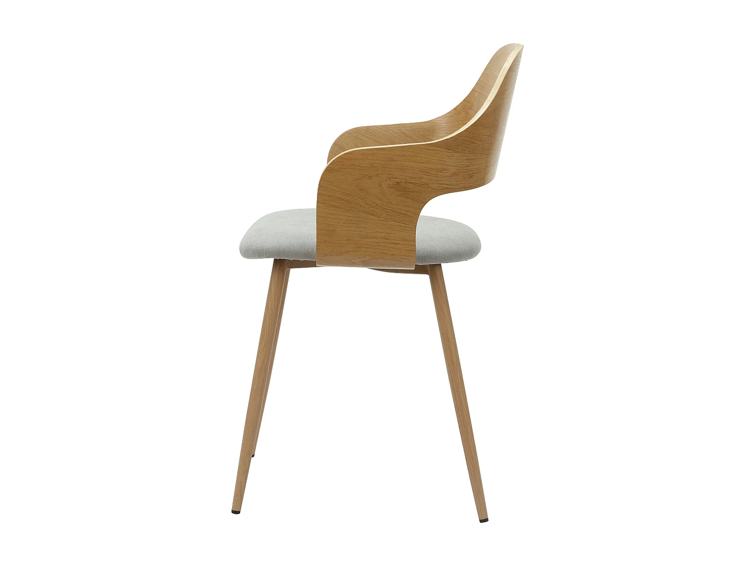 Graham | Ensemble de salle à manger avec 1 table et 4 chaises en chêne aspect gris clair