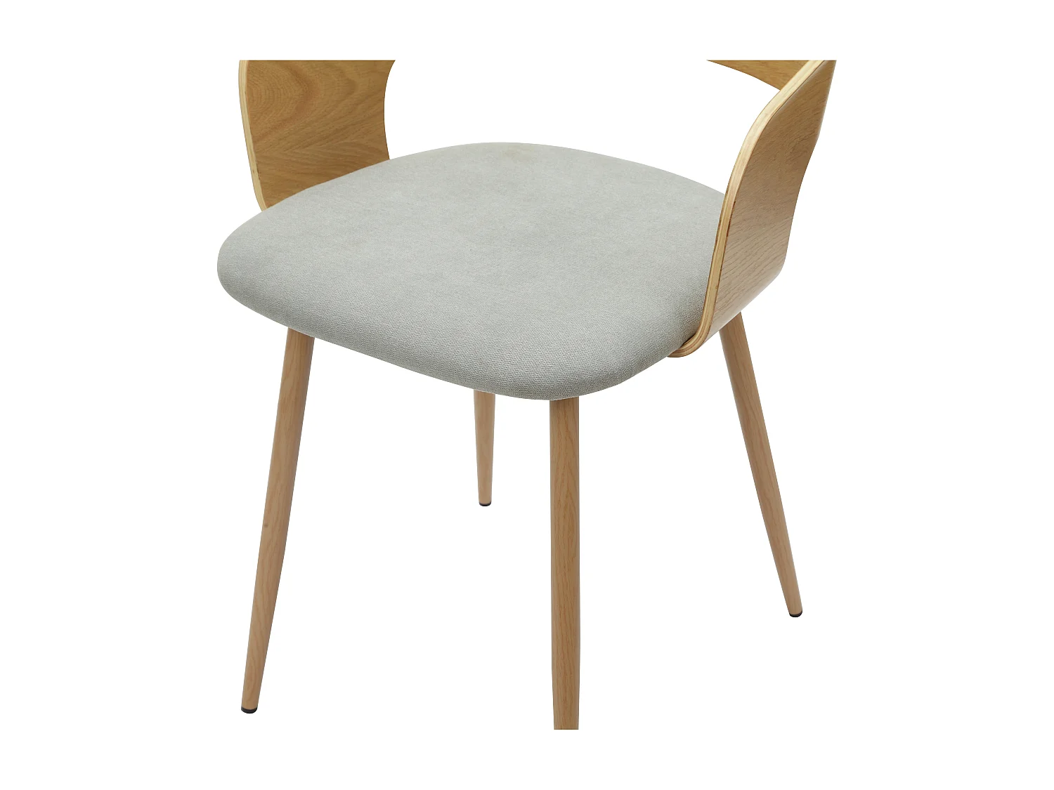 Graham | Ensemble de salle à manger avec 1 table et 4 chaises en chêne aspect gris clair