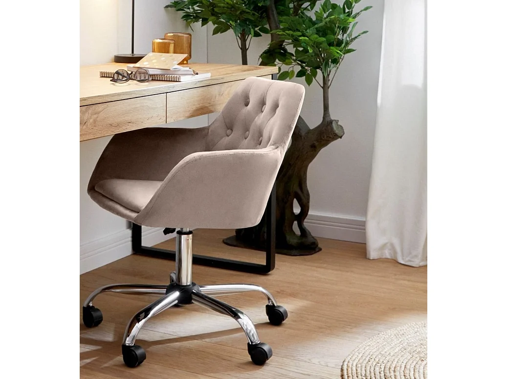 Perry | Sillón de oficina Taupe Velour