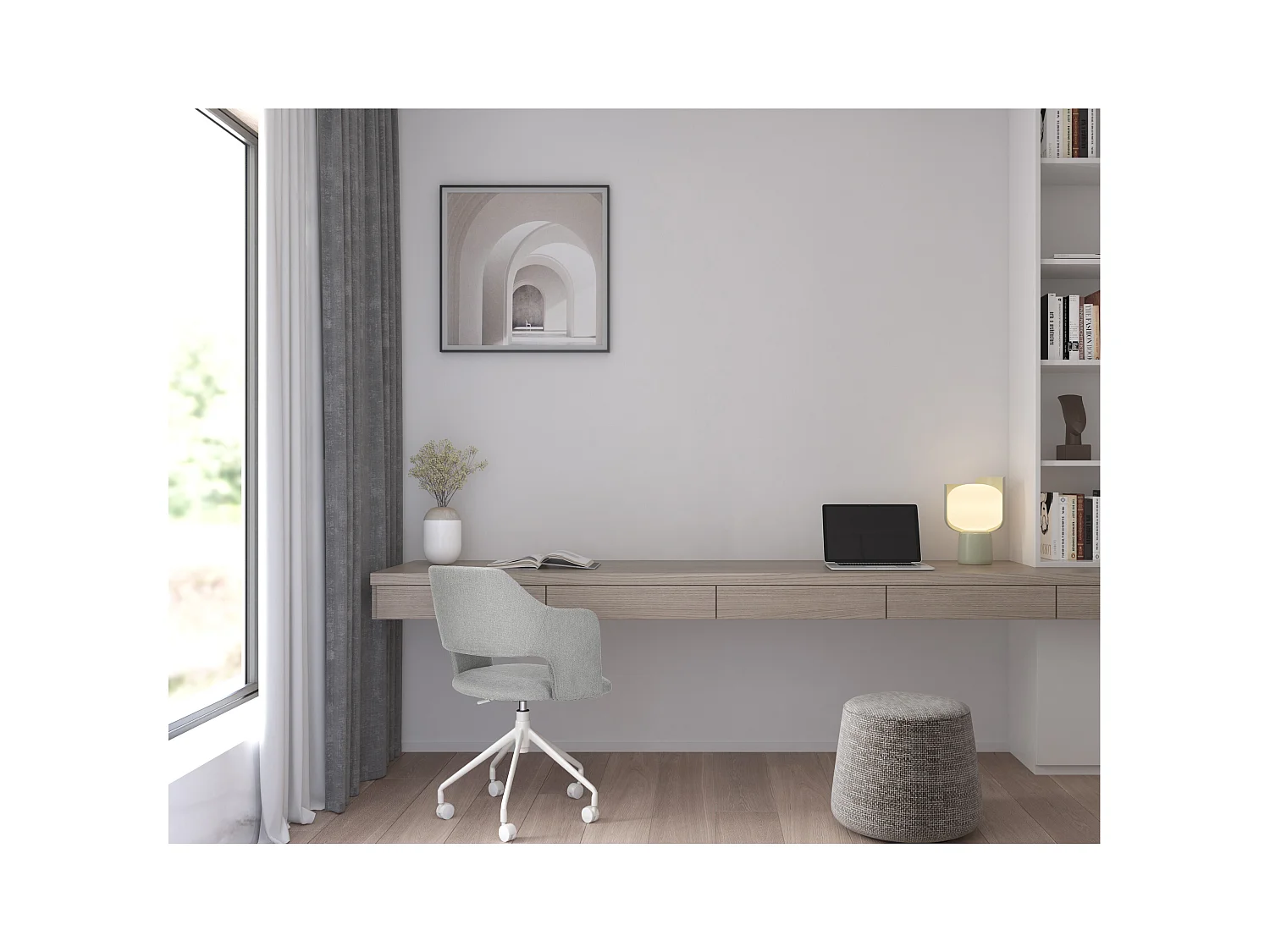 Sanna | Silla de oficina en gris claro metálico