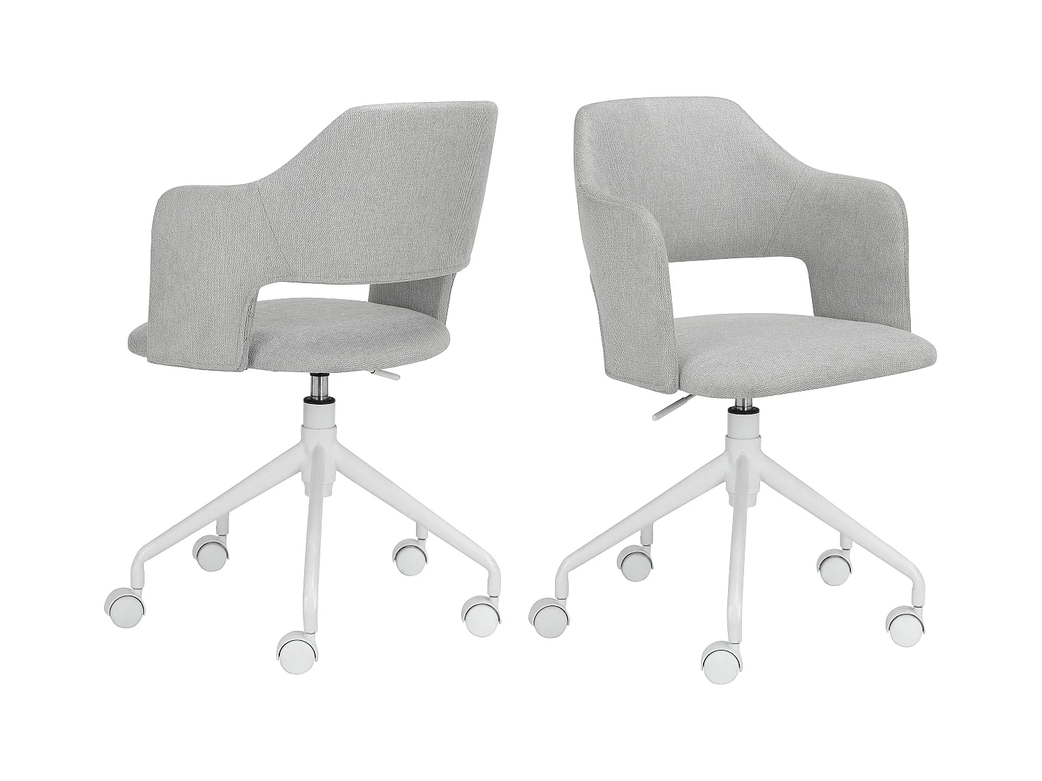 Sanna | Silla de oficina en gris claro metálico