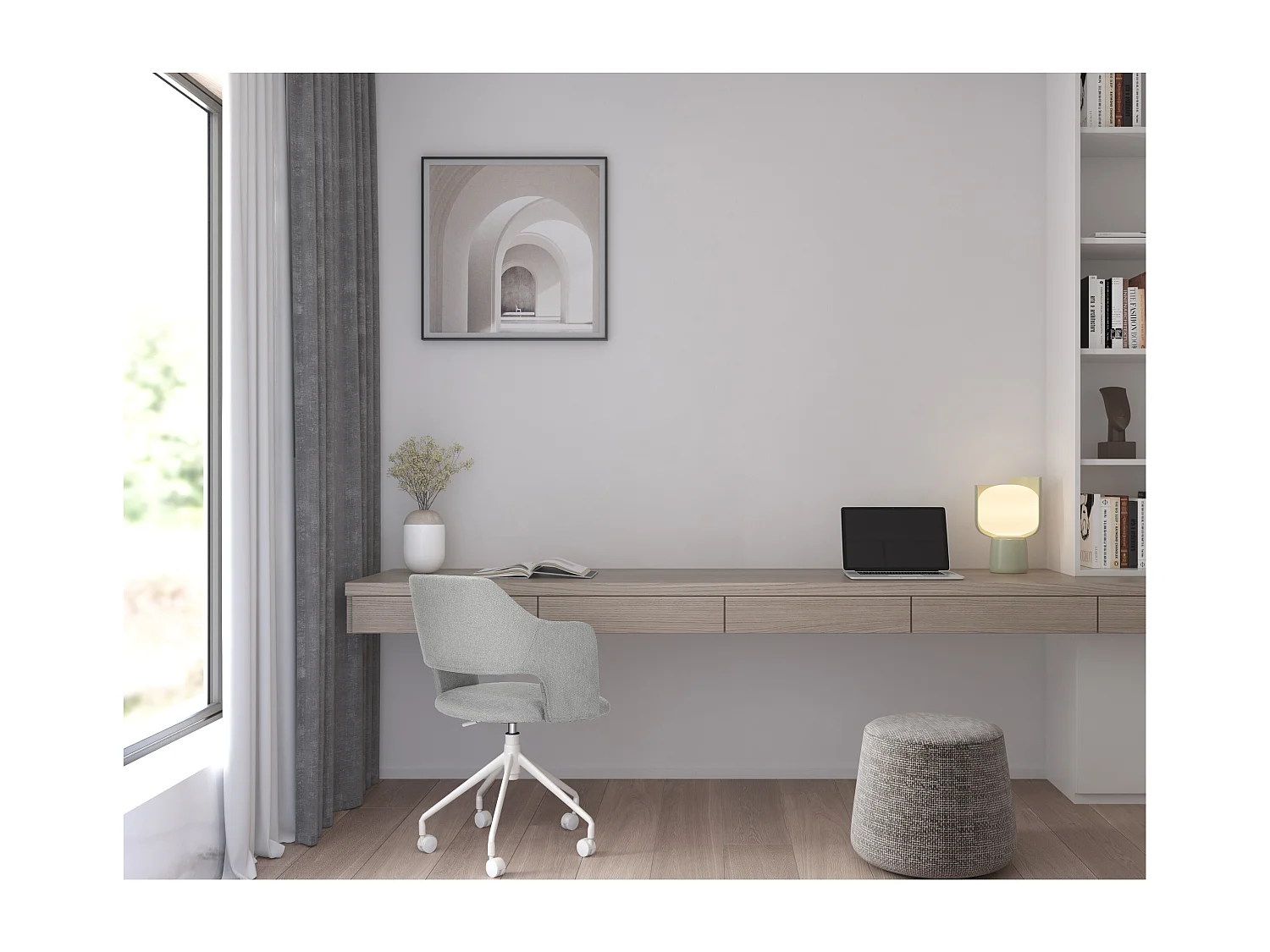 Sanna | Silla de oficina en gris claro metálico