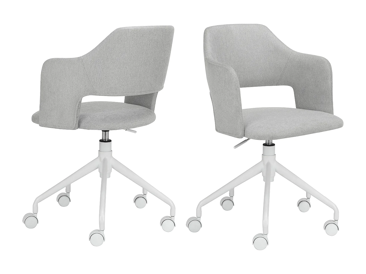 Sanna | Silla de oficina en gris claro metálico