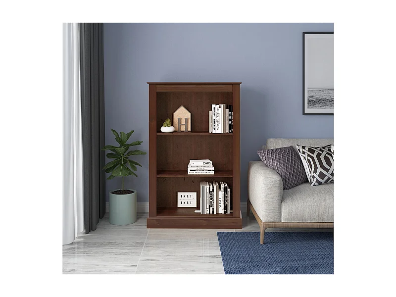 Mille | Bibliothèque avec 2 étagères en sapin blanc