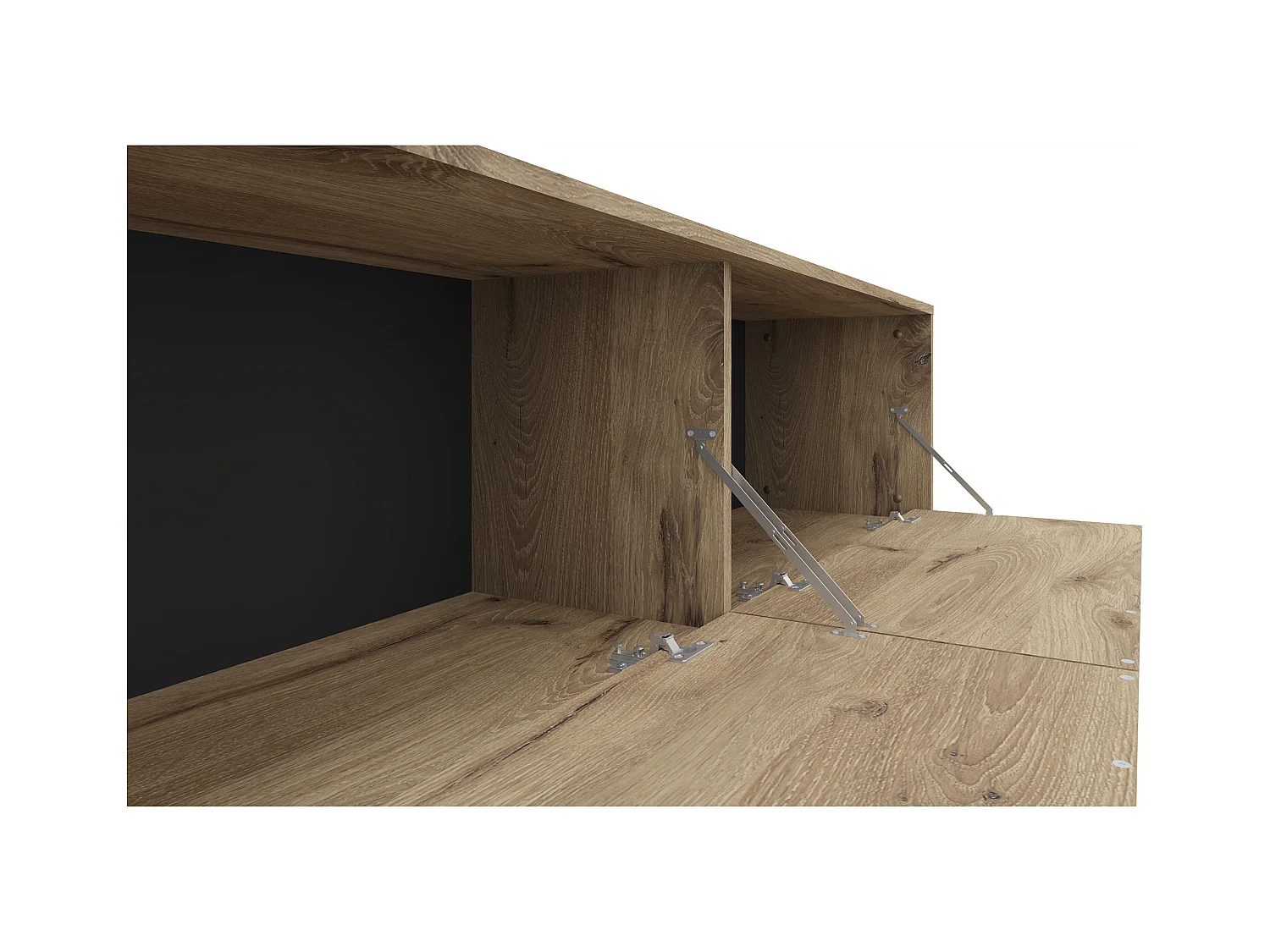 Alberto | Meuble TV avec 2 portes à rabat en aspect chêne