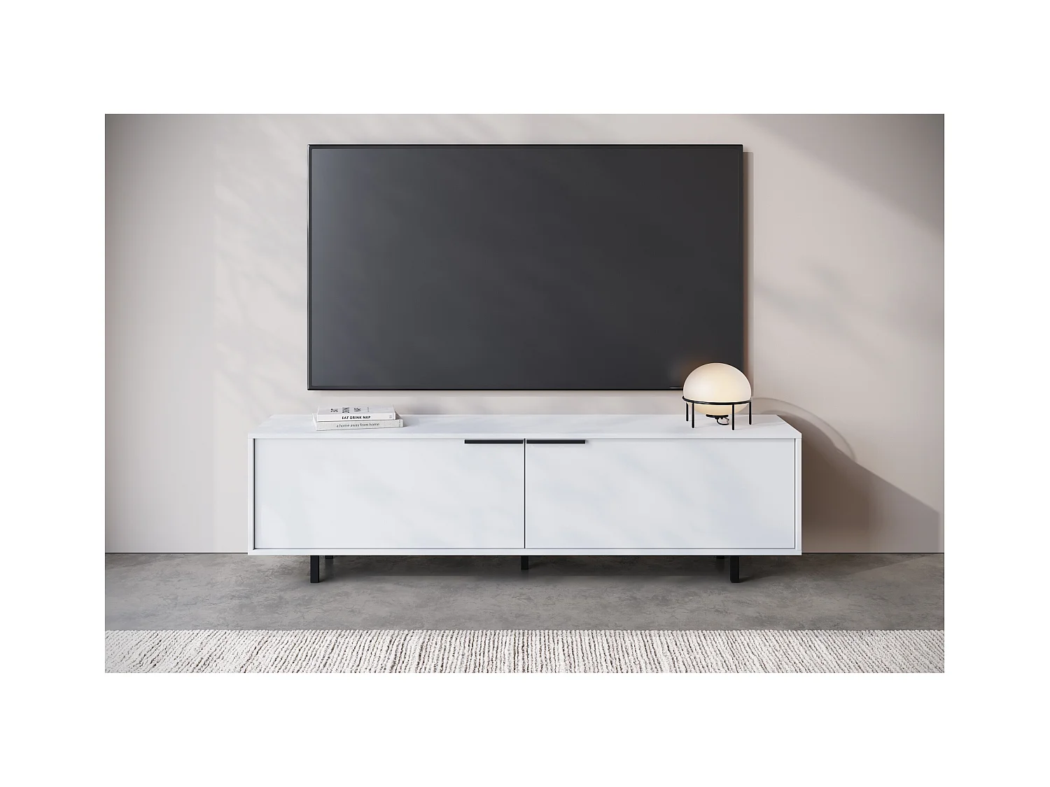 Alberto | Tv-meubel met 2 klepdeuren in wit
