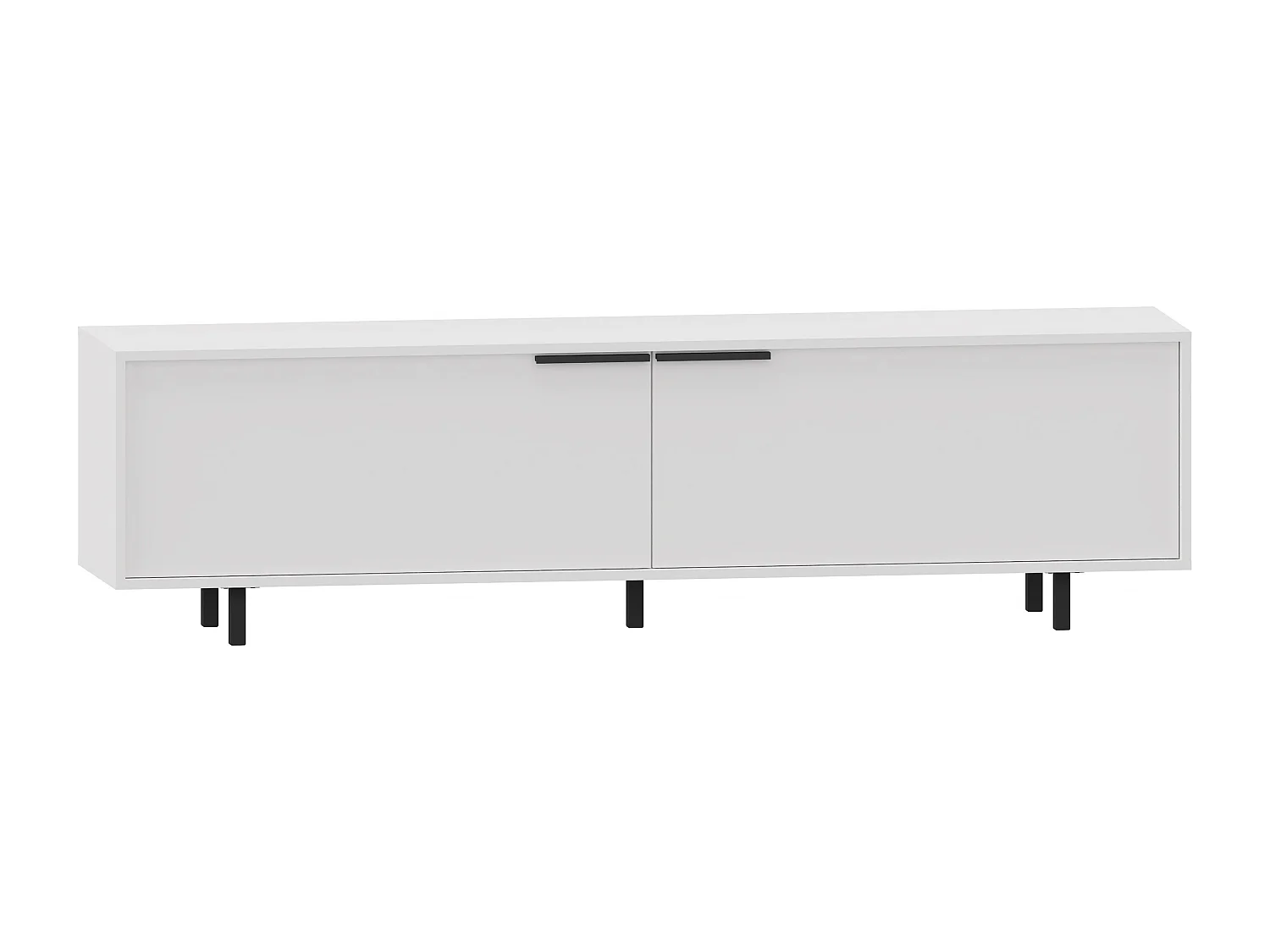 Alberto | Meuble TV avec 2 portes à rabat en blanc