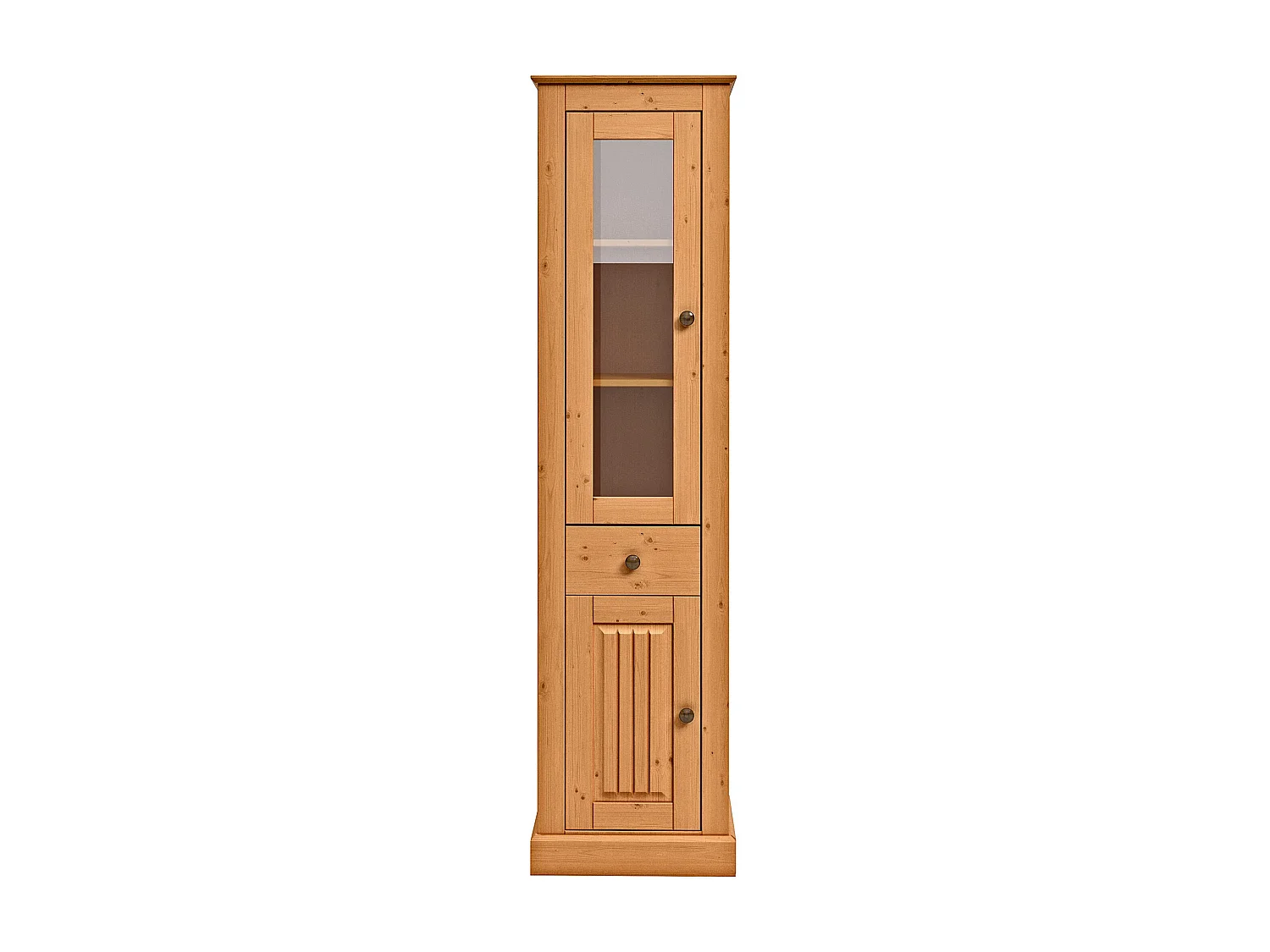 Mille | Vitrine avec portes et tiroir en pin nature