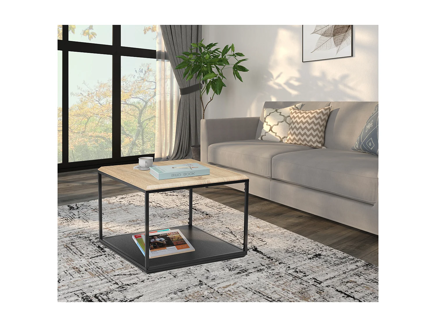 Taion | Table basse carrée chêne aspect noir