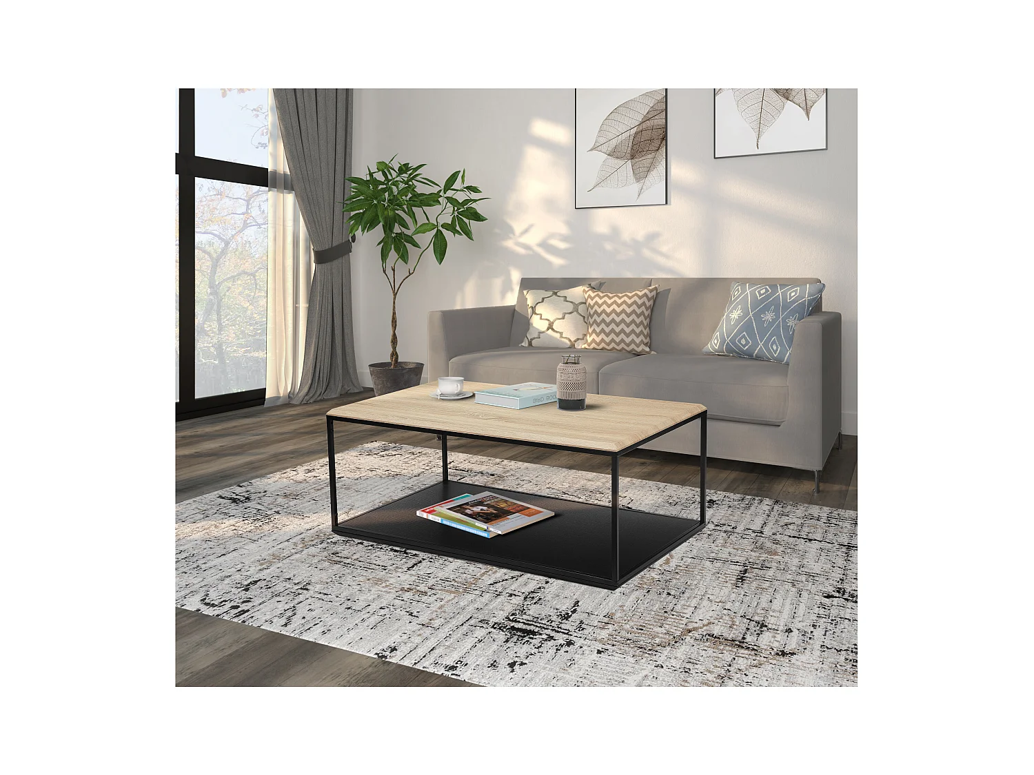 Nathan | Tavolino da caffè in Rovere look Nero