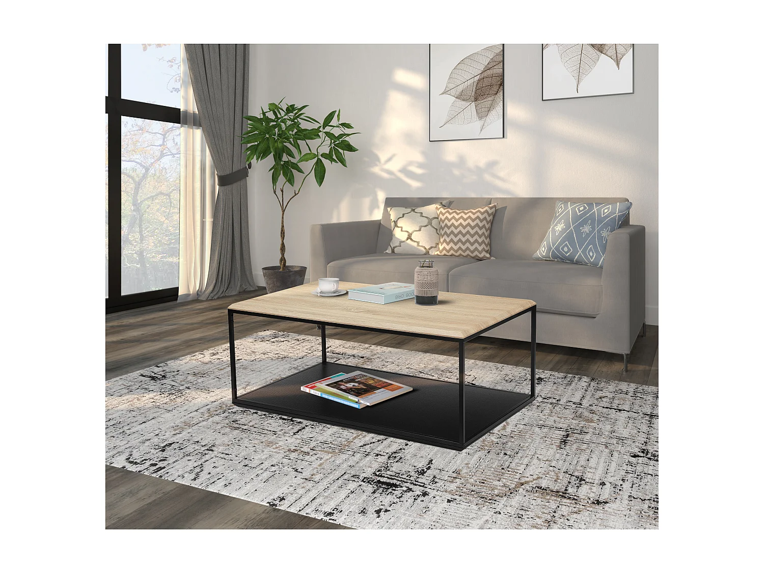 Nathan | Table basse en chêne aspect noir