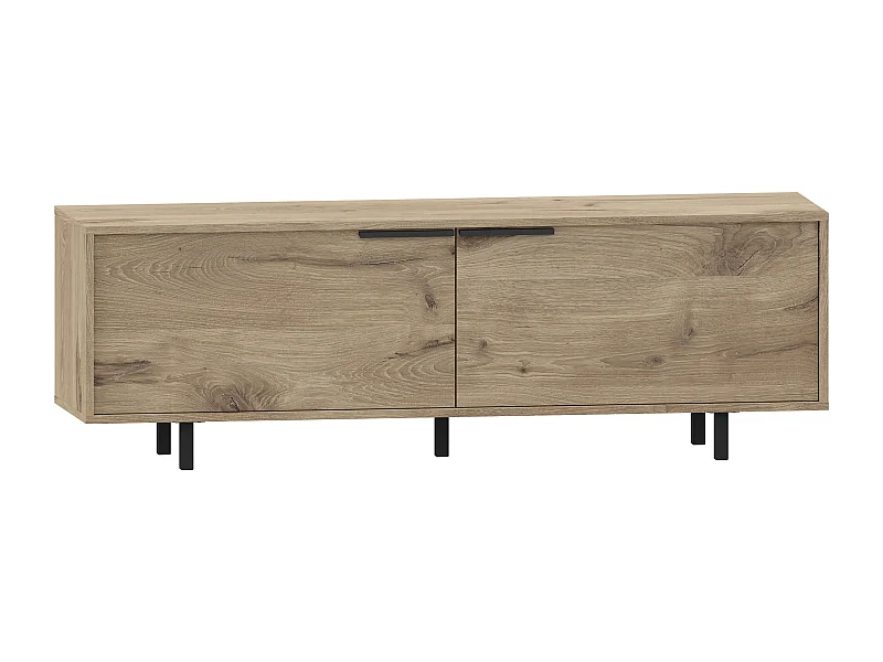 Alberto | Meuble TV 150cm avec 2 portes à rabat aspect chêne