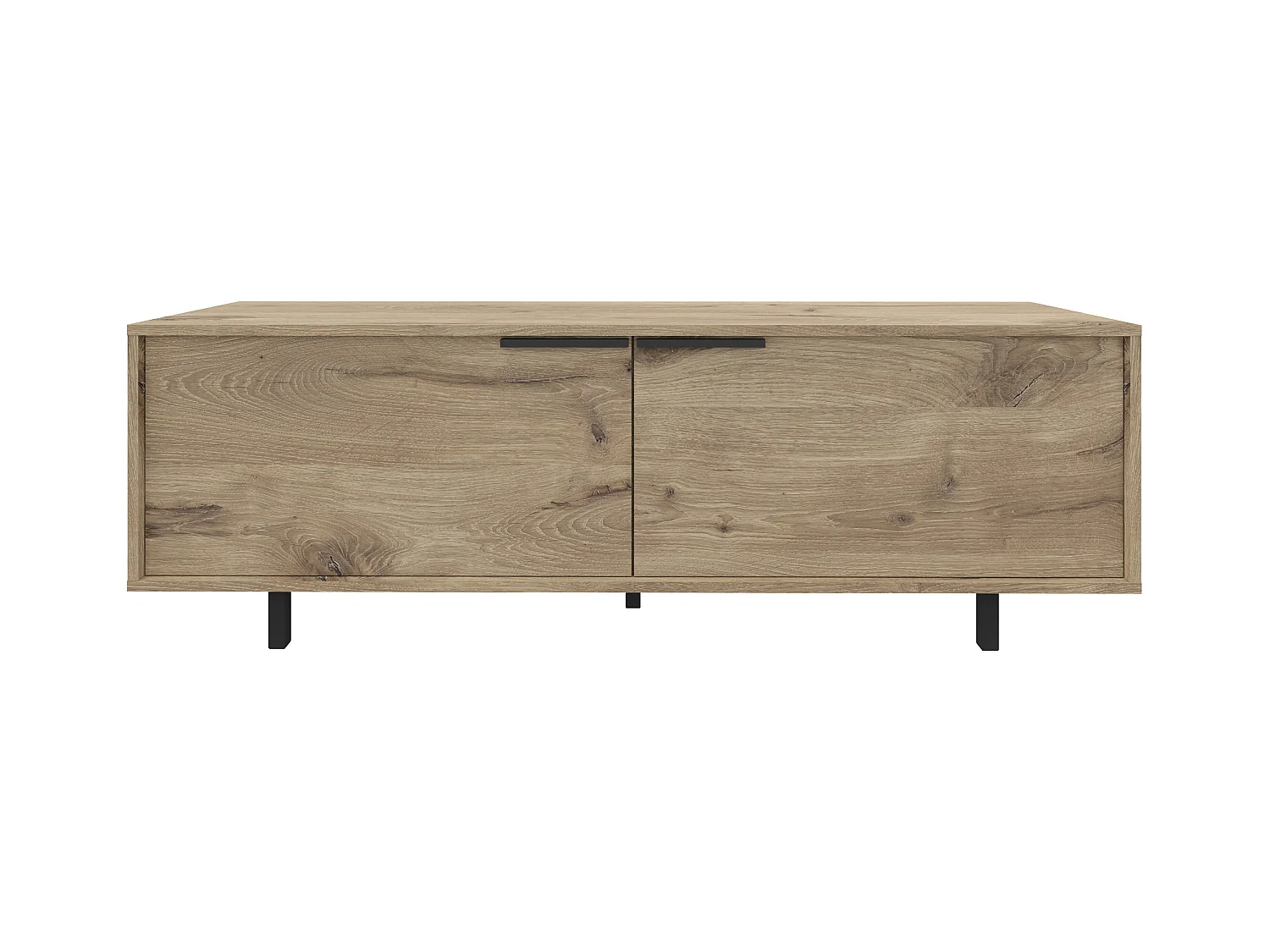 Alberto | Meuble TV 150cm avec 2 portes à rabat aspect chêne