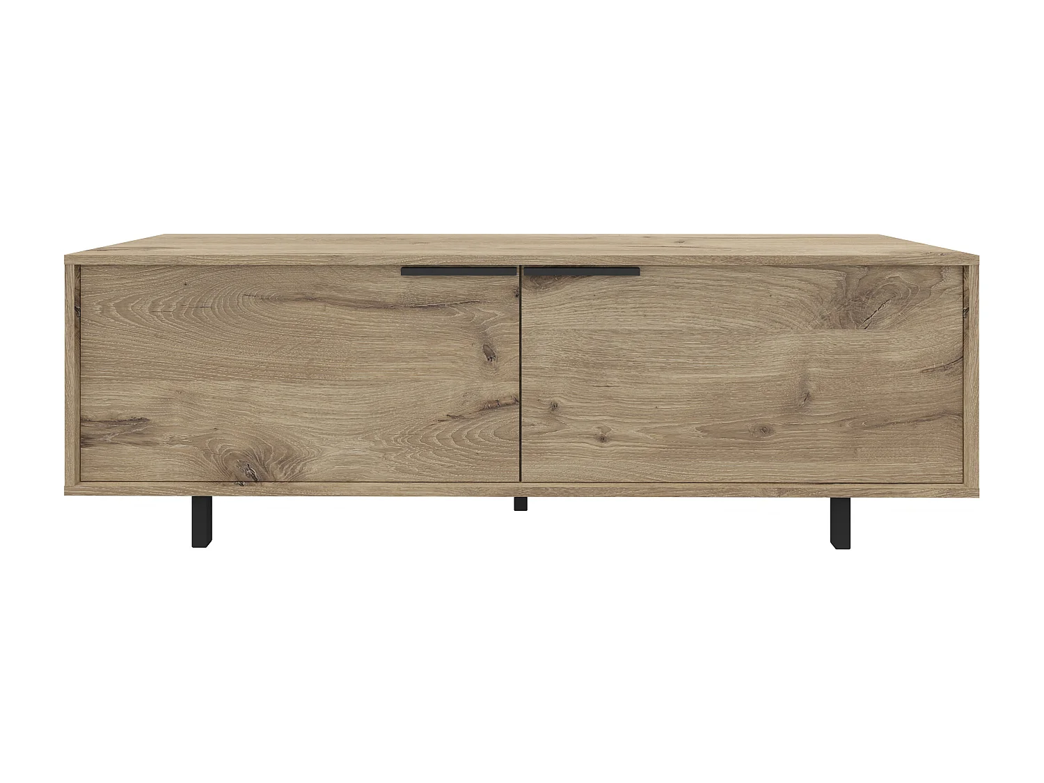 Alberto | Meuble TV 150cm avec 2 portes à rabat aspect chêne