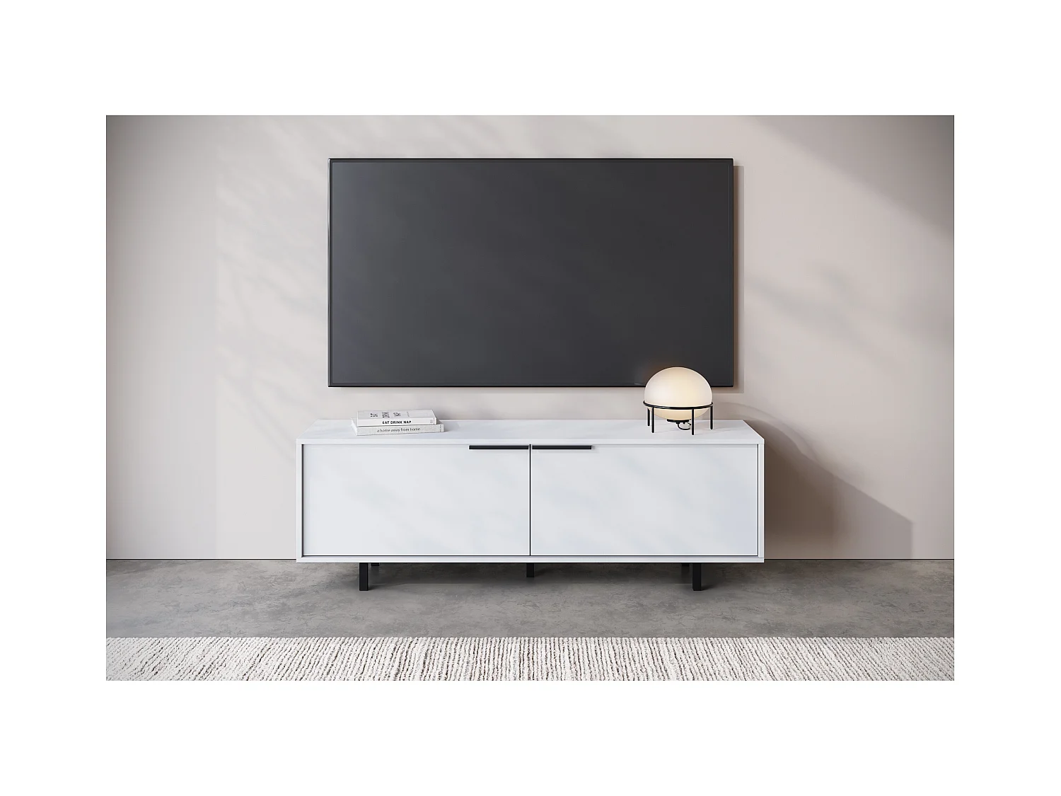 Alberto | Tv-meubel 150 cm met 2 klepdeuren in wit