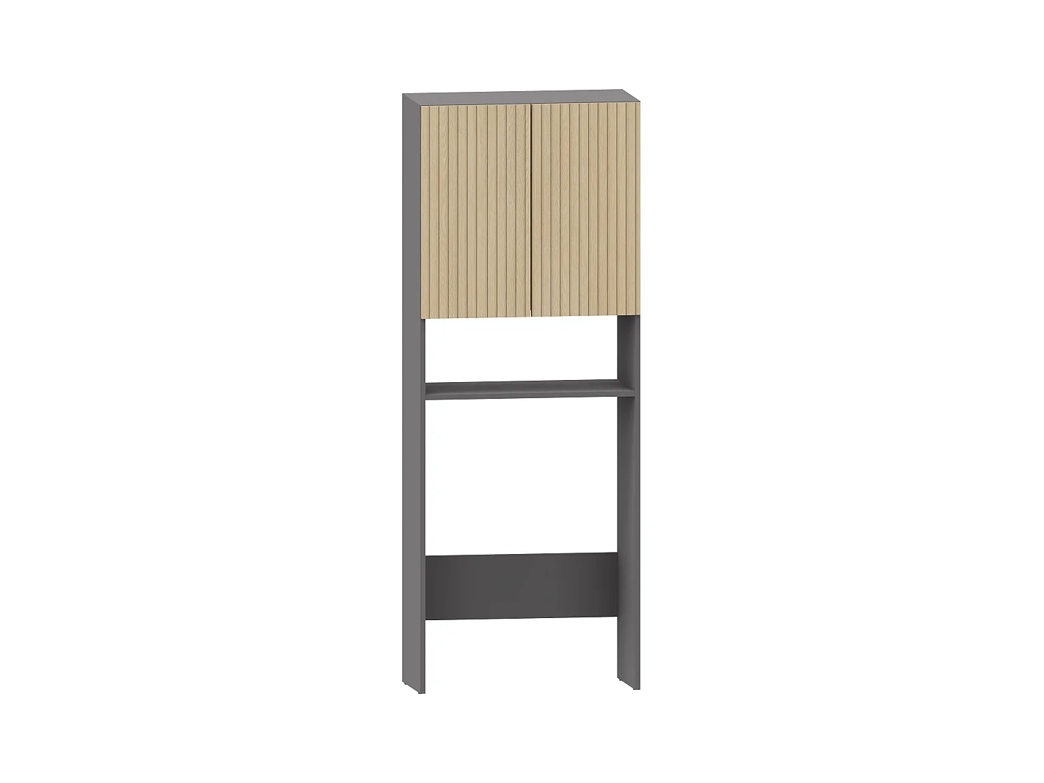 Wisla -Badkamerkast met 2 deuren 1 plank in houtlook antraciet