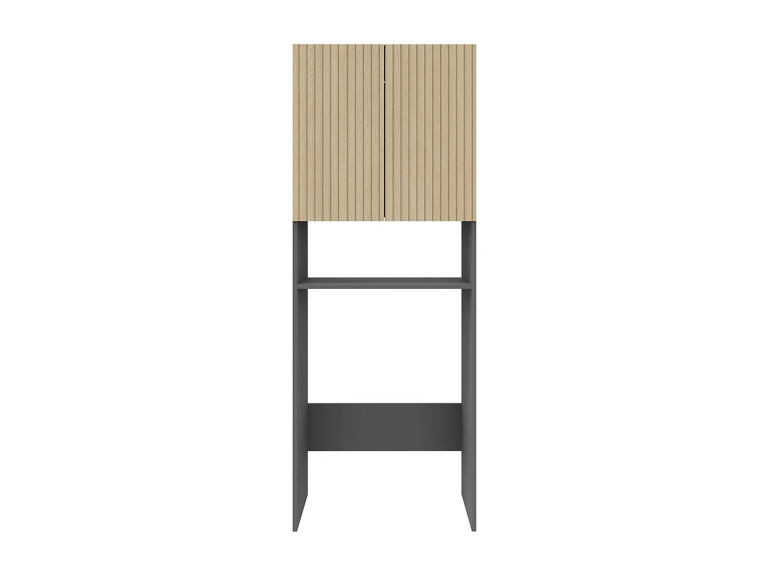 Wisla -Badkamerkast met 2 deuren 1 plank in houtlook antraciet