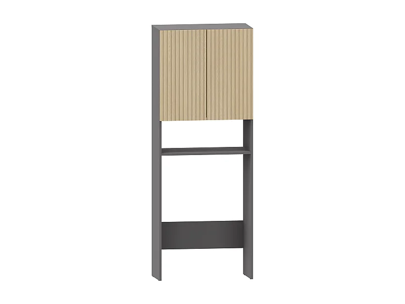 Wisla -Badkamerkast met 2 deuren 1 plank in houtlook antraciet