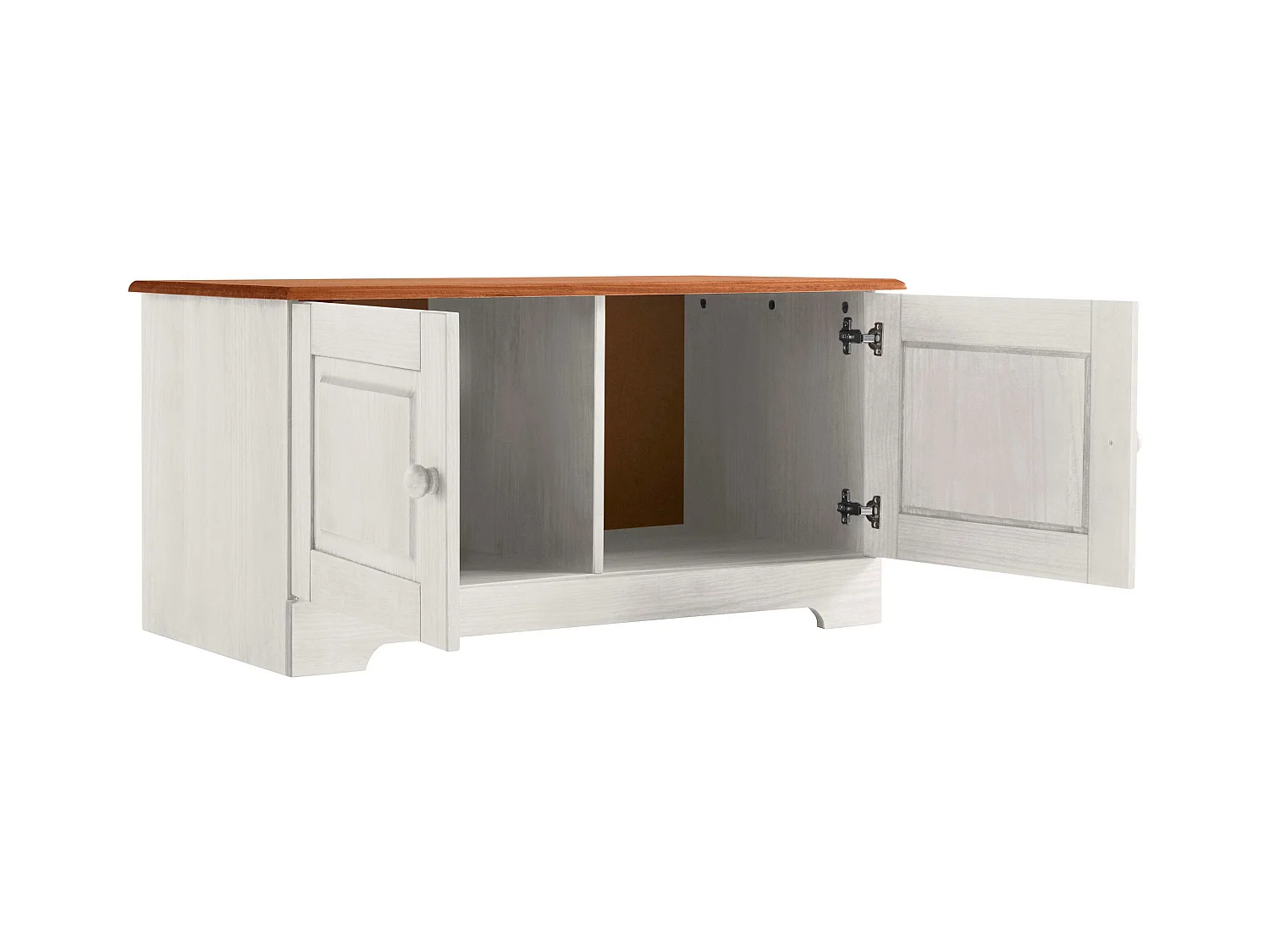 Lisa-Bankje met 2 Deurtjes in Wit Grenen