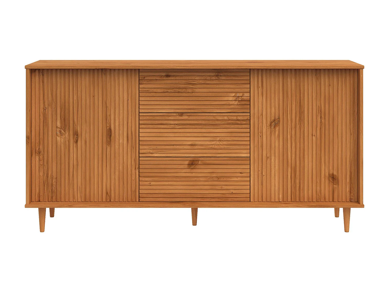 Jerzy-Dressoir 160 cm met 2 deuren3 laden in grenen gebeitst was