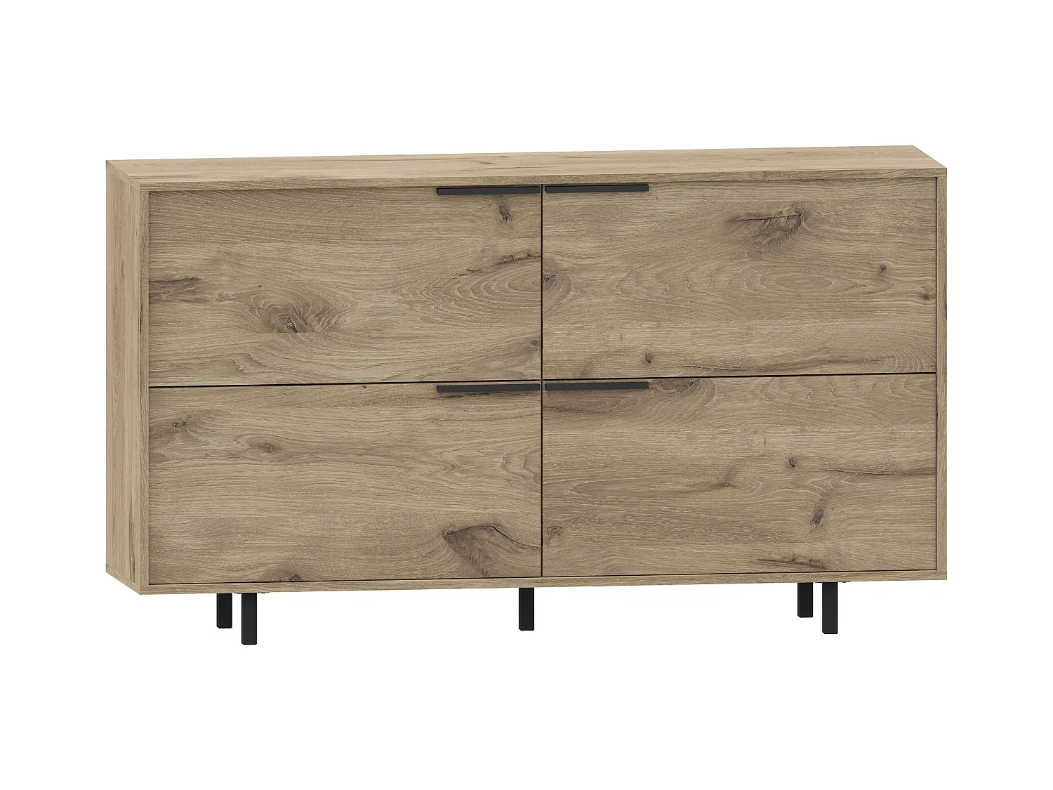 Alberto | Sideboard with 4 Flaps in Oak Look