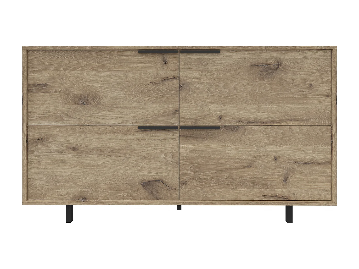 Alberto | Buffet à 4 Abattants en aspect chêne