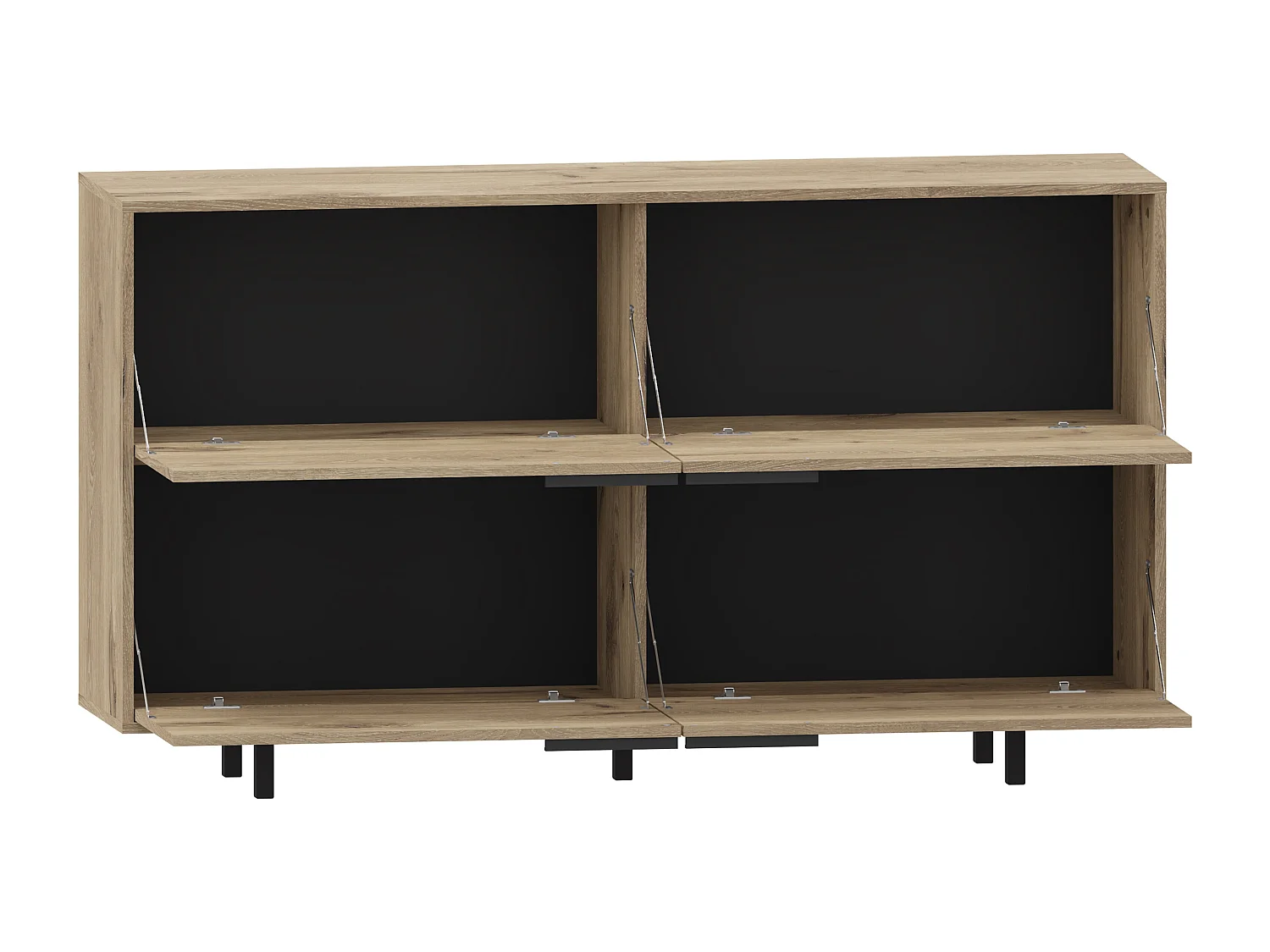 Alberto | Buffet à 4 Abattants en aspect chêne