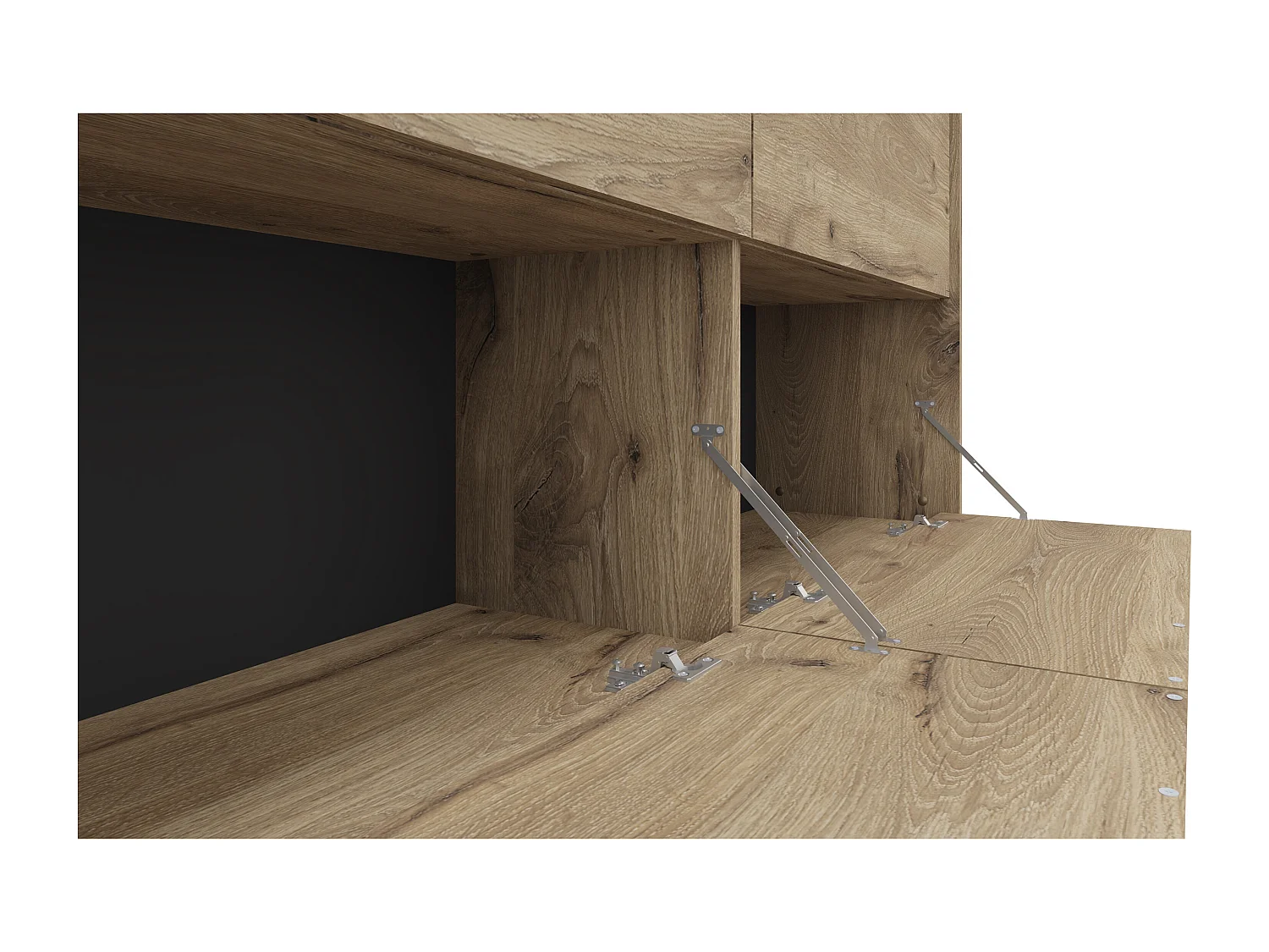 Alberto | Buffet à 4 Abattants en aspect chêne