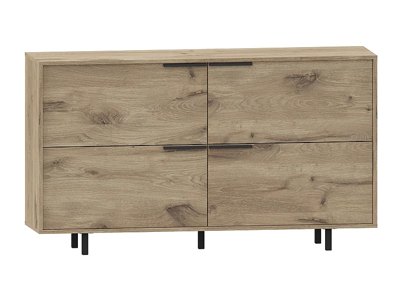 Alberto | Buffet à 4 Abattants en aspect chêne