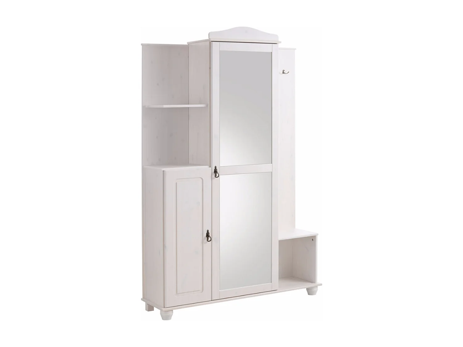 Finca | Armoire compacte avec miroir en blanc sapin