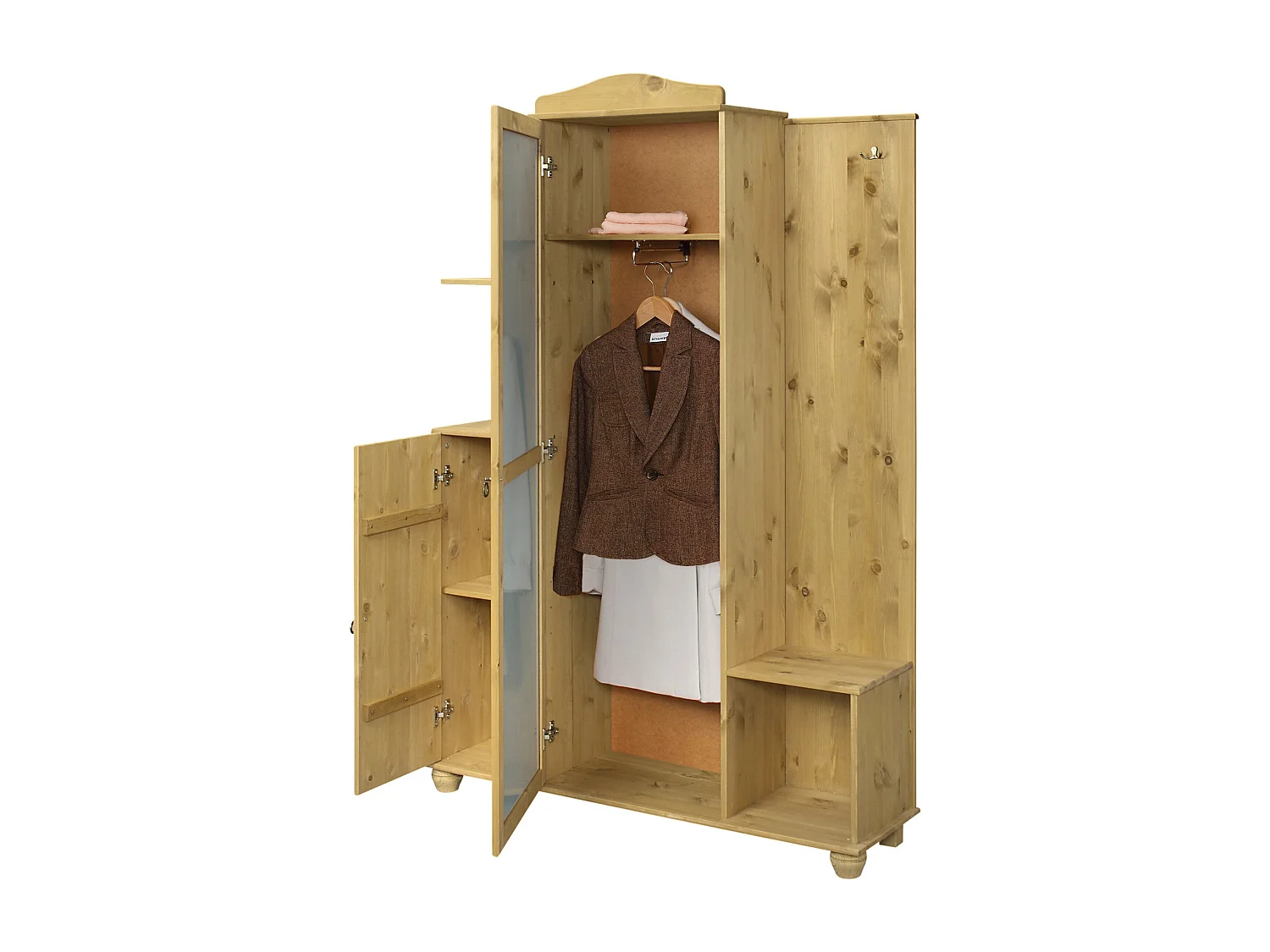 Finca | Armoire compacte avec miroir en pin