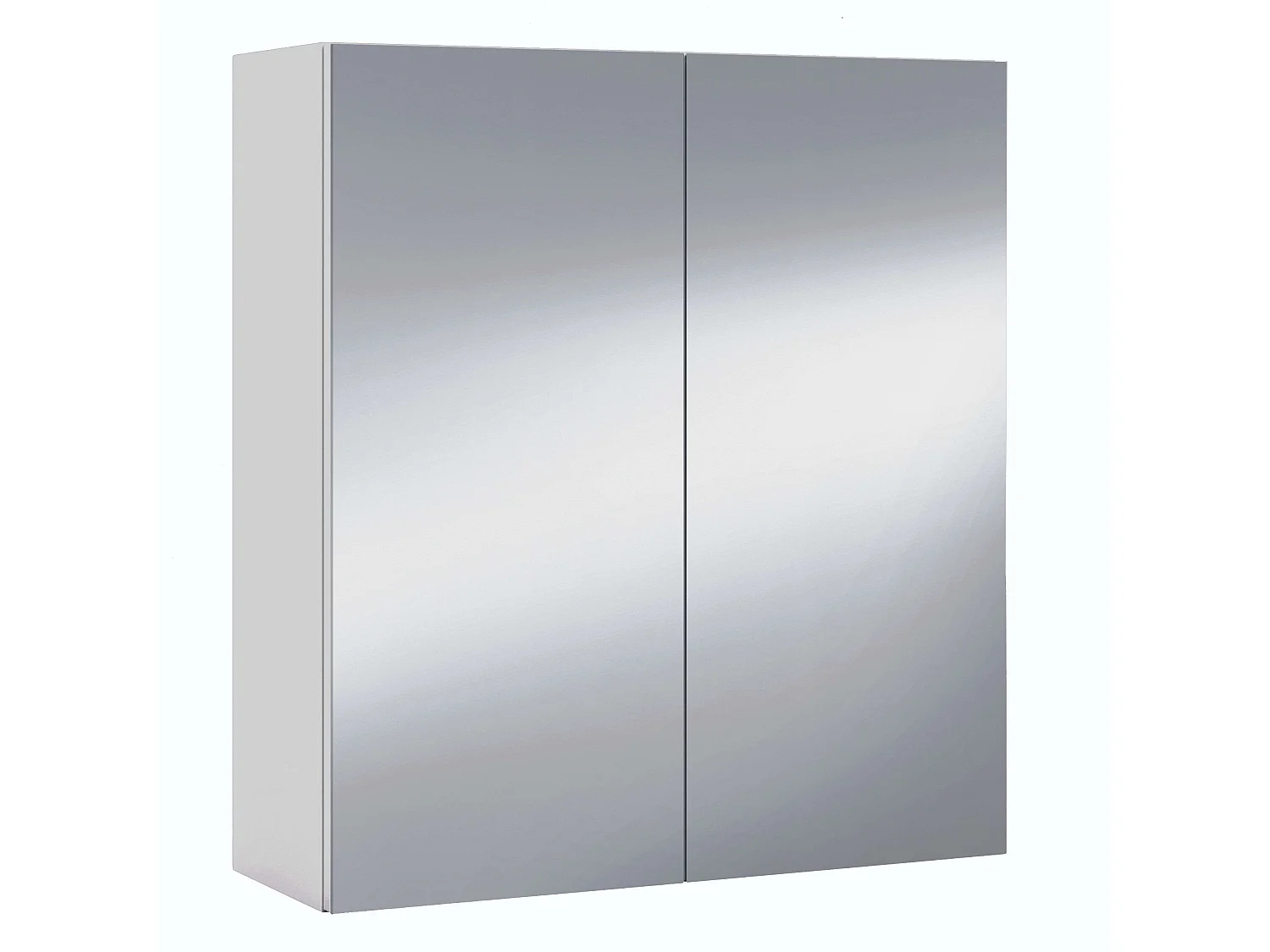 Pack 2 estanterías + Armario con Espejo para Baño Blanco Brillo