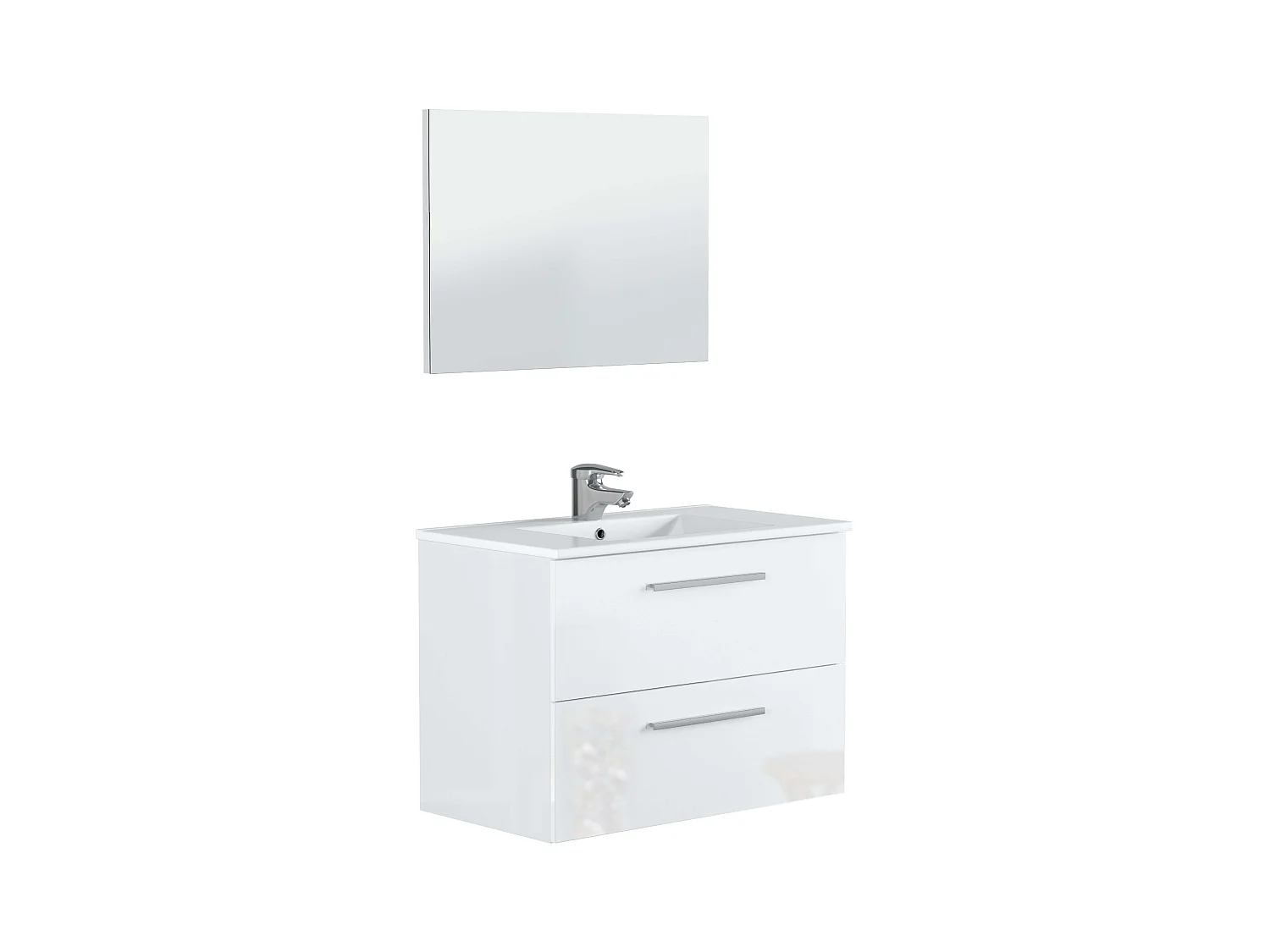 Pack Muebles Baño Aruba Contemporáneo: Mueble, Columna, Espejo, Lavamanos