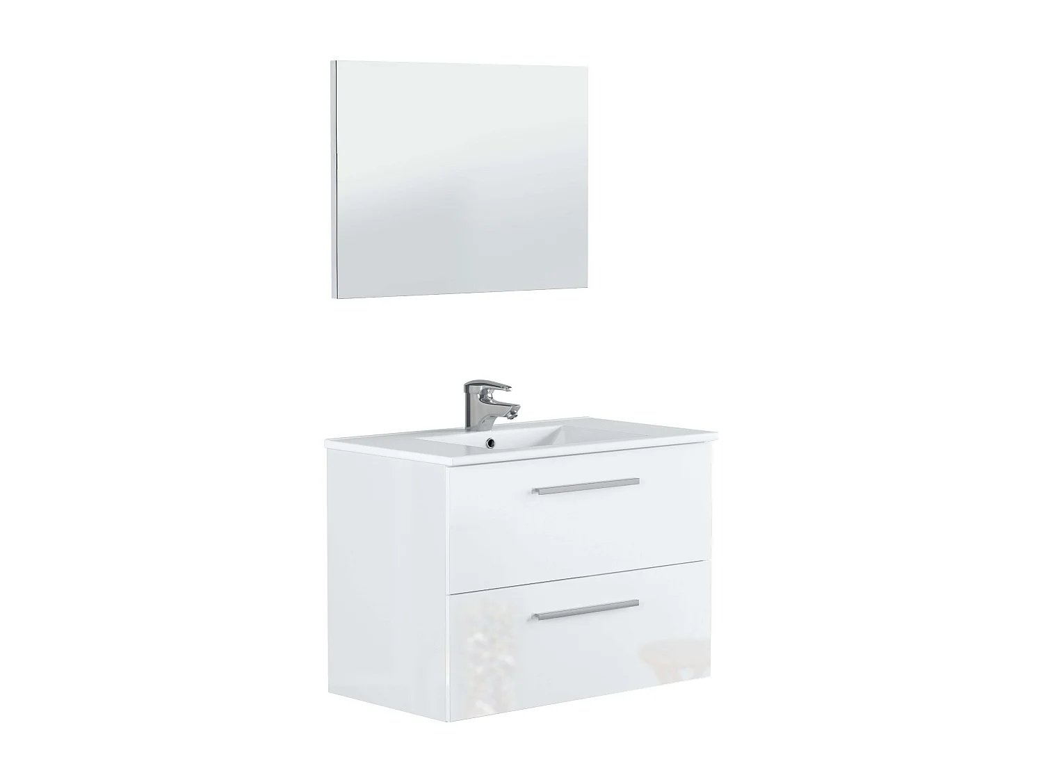 Pack Muebles Baño Aruba Contemporáneo: Mueble, Columna, Espejo, Lavamanos