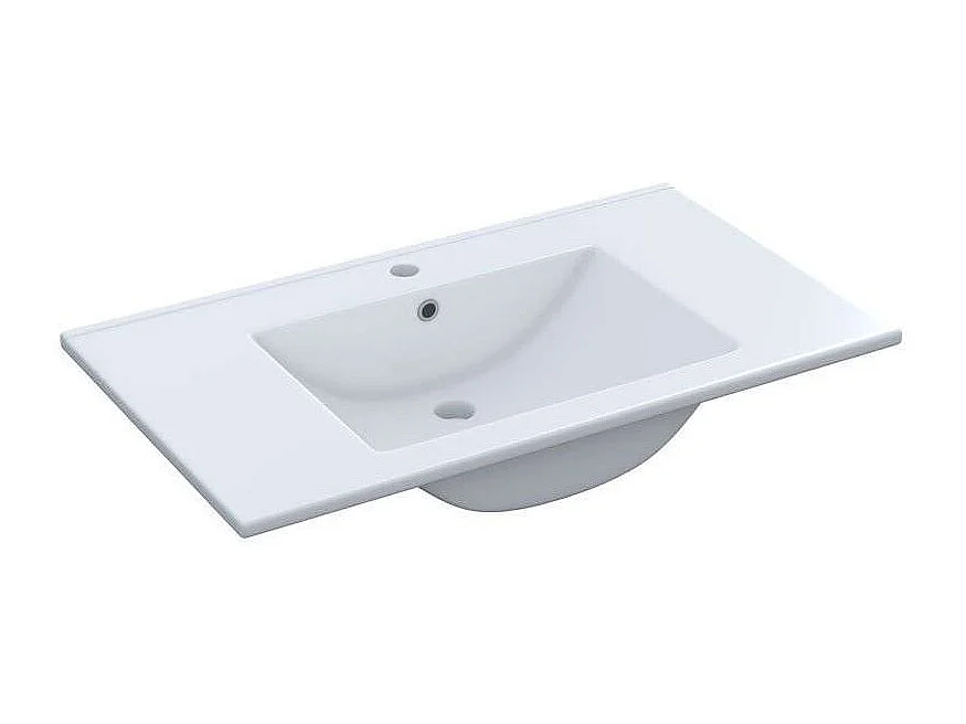 Pack muebles baño Verona con lavabo cerámico y columna roble y blanco brillo