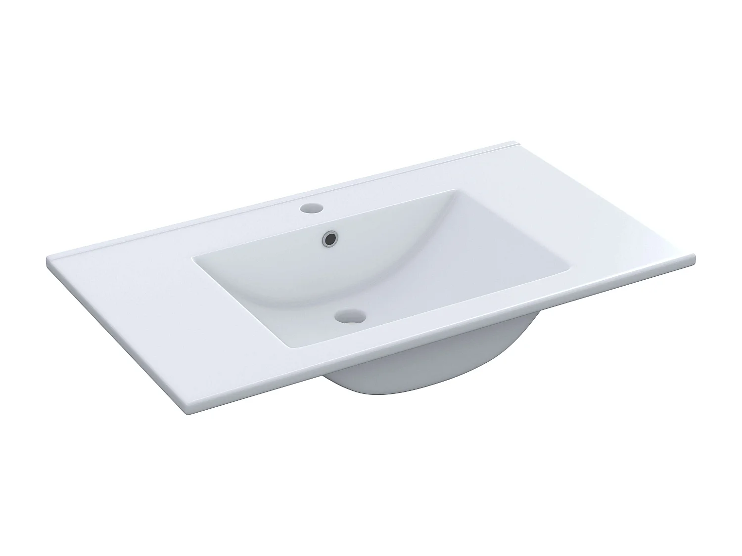 Pack baño Blanco brillo: mueble + espejo + lavabo cerámico + col. auxiliar