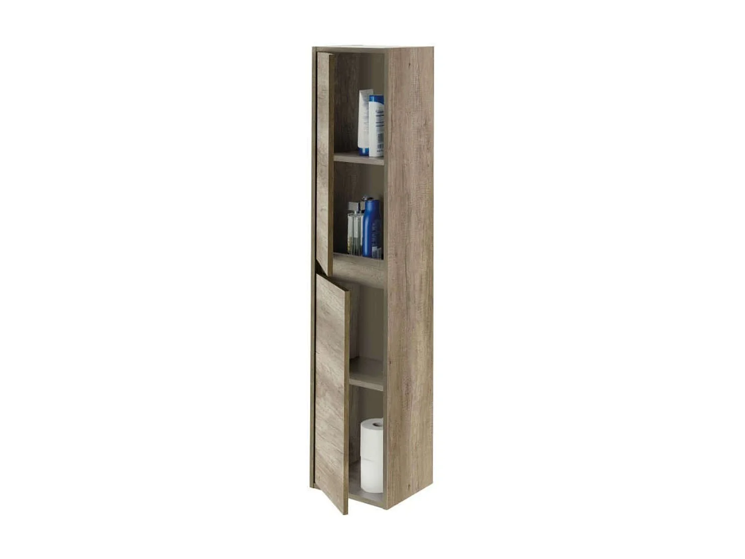 Pack Mueble Baño con Espejo y Lavamanos Cerámico, Columna Nordik