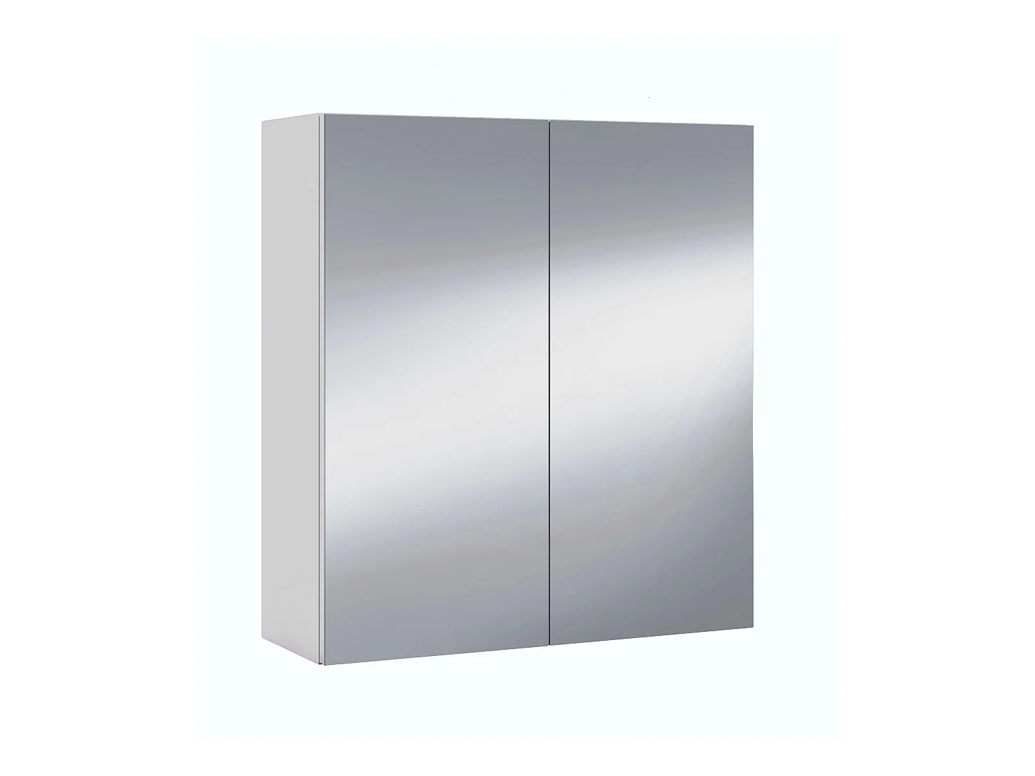 Pack 2 armarios baño espejo 3 puertas blanco brillo 100x65x21 cm