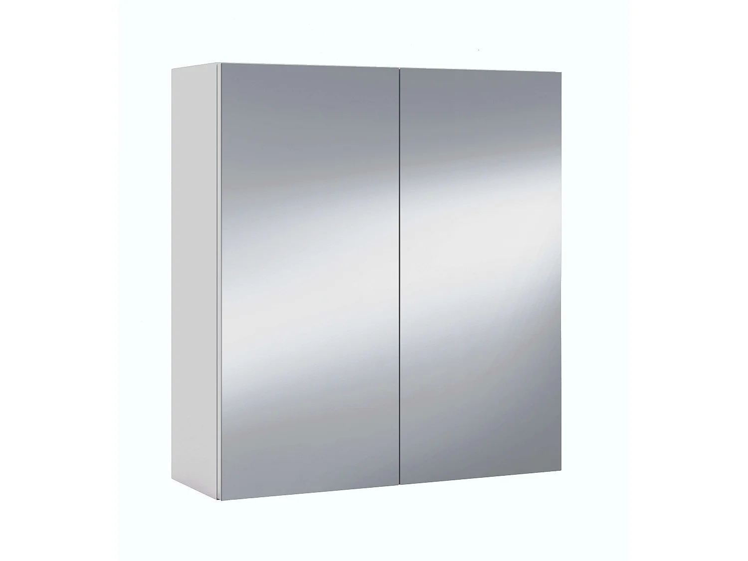 Pack 2 armarios baño espejo 3 puertas blanco brillo 100x65x21 cm